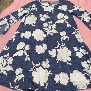 Blue with White Flower Small Dress will also fit a medium size person